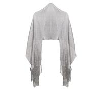 Basic Sense Women's Metallic Net Shawl | Sparkling Evening Scarf | Elegant Wedding Wrap & Cover-Up for Formal Dresses, Silver