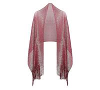 Basic Sense Women's Metallic Net Shawl | Sparkling Evening Scarf | Elegant Wedding Wrap & Cover-Up for Formal Dresses, Burgundy