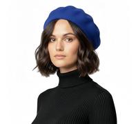 Basic Sense Wool Beret Hat for Women - Classic French Style, Royal Blue