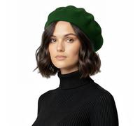 Basic Sense Wool Beret Hat for Women - Classic French Style (UK, Alpha, One Size, Dark Green)