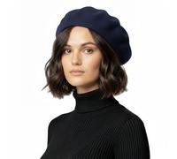 Basic Sense Wool Beret Hat for Women - Classic French Style (UK, Alpha, One Size, Navy)