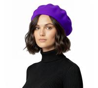 Basic Sense Wool Beret Hat for Women - Classic French Style (UK, Alpha, One Size, Purple)