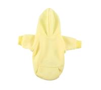 Basic solid color hooded sweatshirt for pets, suitable for cats and dogs, comfortable, warm, stylish outerwear, veilleryday(Yellow,XL)