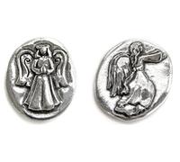 Basic Spirit Angel Pocket Token Coin -Handcrafted Pewter Gift for Coin Collecting with Inspirational Words(Guardian/Protection) 2 Sets