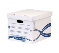 BANKERS BOX Basic Standard Cardboard Storage Boxes with Lids (Externals: H 29 x W 32.1 x D 39.1 cm), Pack of 10, 4460801