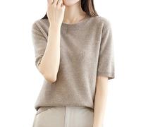 Basic T Shirt for Women Thermal Tops Women's Plus Size Round Neck Solid Color Base Knit T Shirt Base Layer Tee for Workout Daily Life Xmas Gifts (G, S)