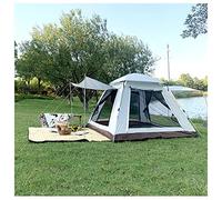 Basic Tent 4 Man Waterproof,Double Doors and Four Windows Dome Tents Sturdy Dome Tent for Hiking Camping Hello