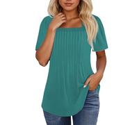 Basic Tops Women Ribbed Knit Round Neck Long Sleeve T Shirts Ladies Basic T-Shirt Y2k Slim fit Tee Top Stretchy Office Jumper Soft Everyday Sweater Lounge Sweatshirt Pullover(Green,L)