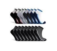 Basic Treasure 8, 10 or 12 Pairs Quarter Sports Socks Men & Women, Short Running Socks, Unisex Trainer Socks, Padded with Terry Cloth Sole, 8 pairs, colour mix, 39-42