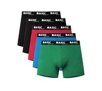 Basic Treasure Pack of 5 Men's Premium Cotton Boxer Shorts, Retro Shorts, Without Scratching Notes, 5x Multi, L