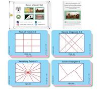 Basic Viewfinder Set - 4 Layouts, 12 Cards - Artist Viewfinder for Drawing and Photography - Rule of Thirds, Square Diagonals, Vanishing Point and Golden Triangle - Made in Australia