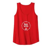 Basic Witch: Magical Coffee Lover's Witchy Emblem Tank Top, Women, Red, XXL