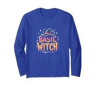 Basic Witch: Spellbinding Halloween Humor for Magic Lovers Long Sleeve T-Shirt, Adult Unisex, Royal Blue, XXL