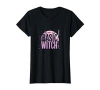 Basic Witch: Spooky Halloween Humor for Magic Lovers T-Shirt, Women, Black, XS