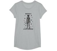 Basically A Cat with A Human Body Feline Fusion T-Shirt, Girls, Heather Grey, Small