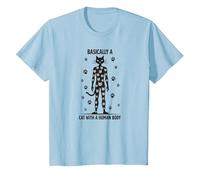 Basically A Cat with A Human Body Feline Fusion T-Shirt, Kids, Baby Blue, 3 Years