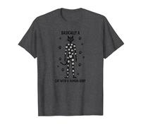 Basically A Cat with A Human Body Feline Fusion T-Shirt, Men, Dark Heather Grey, S