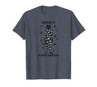Basically A Cat with A Human Body Feline Fusion T-Shirt, Men, Heather Blue, 3XL