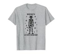 Basically A Cat with A Human Body Feline Fusion T-Shirt, Men, Heather Grey, XXL
