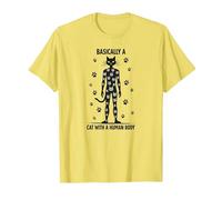 Basically A Cat with A Human Body Feline Fusion T-Shirt, Men, Lemon, 3XL