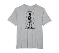 Basically A Cat with A Human Body Feline Fusion T-Shirt, Men's Big and Tall, Heather Grey, 6X Tall