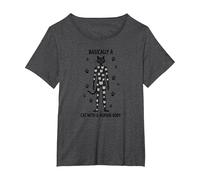 Basically A Cat with A Human Body Feline Fusion T-Shirt, Women's Plus, Dark Heather Grey, 6X
