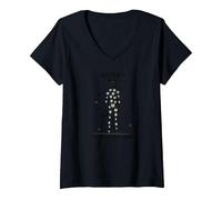 Basically A Cat with A Human Body Feline Fusion V-Neck T-Shirt, Women, Black, S