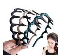 Basicallyt/Probabledy/Basically/Probability Retro High Skull Pearl Headband, reversible Non Slip Pearl Headbands with Teeth, Elegant Vintage High Cranium Artificial Hairband (C, one size)