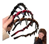 Basicallyt/Probabledy/Basically/Probability Retro High Skull Pearl Headband, reversible Non Slip Pearl Headbands with Teeth, Elegant Vintage High Cranium Artificial Hairband (B, one size)