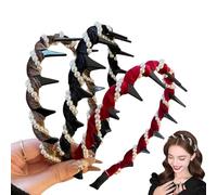 Basicallyt/Probabledy/Basically/Probability Retro High Skull Pearl Headband, reversible Non Slip Pearl Headbands with Teeth, Elegant Vintage High Cranium Artificial Hairband (A, one size)