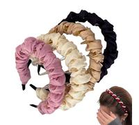 Basicallyt Retro High Skull Pearl Headband - Teeth Hoop Hairband w/Artificial Pearls & Crystals for Women,Wedding Party Daily (4 PCS-D)
