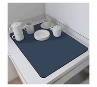 BASICF Kitchen Super Absorbent Draining Mat,Dish Drying Mat For Counter,Non-slip Absorbent Rubber, Coffee Machine Mat Counter Protector For Kitchen, Dining Table, Bathroom (Color : Dark Blue, Size :