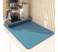BASICF Kitchen Super Absorbent Draining Mat,Microfiber Dish Drying Mat for Kitchen Counter Absorbent Dish Draining Mat Extra Large,Coffee Machine Mat (Color : Blue, Size : 50x60cm)