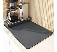 BASICF Kitchen Super Absorbent Draining Mat,Microfiber Dish Drying Mat for Kitchen Counter Absorbent Dish Draining Mat Extra Large,Coffee Machine Mat (Color : Black, Size : 50x60cm)