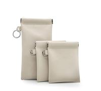 Basicfeel 1 Pcs Sunglass Case,2 pcs Purse Organizer. Portable Squeeze Top,Case anti-scratch,PU material., Beige, Medium