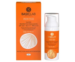 BasicLab Protectine SPF 50 Fafe and Body Emulsion, Tinted Cream All Skin Types