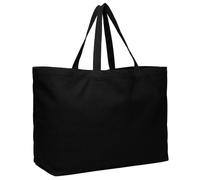 BasicList Extra Large Canvas Tote Bag - Big Reusable Grocery Shopping Heavy Duty Foldable, 01-black, XL