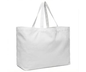 BasicList Extra Large Canvas Tote Bag - Big Reusable Grocery Shopping Heavy Duty Foldable, 01-white, XL