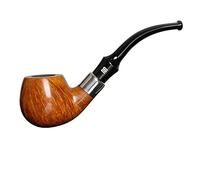 BASICM Wooden Tobacco Pipes, Handmade Carved Briar Wood 9mm Smoking Pipe With Accessories(Scraper, Filter Element, Filter Ball, Box)(Color:B)