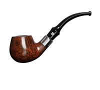 BASICM Wooden Tobacco Pipes, Handmade Carved Briar Wood 9mm Smoking Pipe With Accessories(Scraper, Filter Element, Filter Ball, Box)(Color:A)