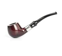 BASICM Wooden Tobacco Pipes, Handmade Carved Briar Wood 9mm Smoking Pipe With Accessories(Scraper, Filter Element, Filter Ball, Box)(Color:F)
