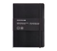 Basicos MR 10410 Flexible Notebook with Leather Cover Squared 300 Sheets Black