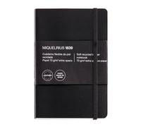 Basicos MR 10419 - Flexible Leather Notebook, 8 200 Sheets, Squared with Index with Rubber, Black.