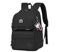 BASICPOWER School Backpack for Girls Boys, Laptop Backpack Middle High School Student Bookbag for Teens, Black, 12.6" x 8.7" x 17.7", Classic