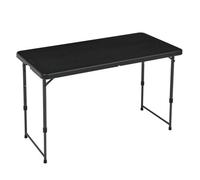 Basics 4-Foot Folding Table With Adjustable Height, Lightweight Portable Tables For Indoor & Outdoor, Auto-Locking Legs, Carrying