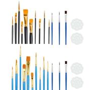 Basics Artist's Brush Set, 26 Pieces, Various Sizes, with 4 Mixing Palettes, for Artists, Adults and Children (30)