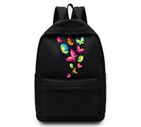 Basics Backpack/Daypack with Padded Shoulder Straps, Side Pockets Hiking Daypack Walking Rucksack Foldable Camping for Water Bottle and Laptop Sleeve, (Multi Butterfly 3)
