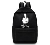 Basics Backpack/Daypack with Padded Shoulder Straps, Side Pockets Hiking Daypack Walking Rucksack Foldable Camping for Water Bottle and Laptop Sleeve, (Have a Nice Day)