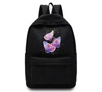Basics Backpack/Daypack with Padded Shoulder Straps, Side Pockets Hiking Daypack Walking Rucksack Foldable Camping for Water Bottle and Laptop Sleeve, (Purple Butterfly)