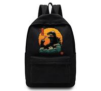 Basics Backpack/Daypack with Padded Shoulder Straps, Side Pockets Hiking Daypack Walking Rucksack Foldable Camping for Water Bottle and Laptop Sleeve, (Godzilla Drink)
